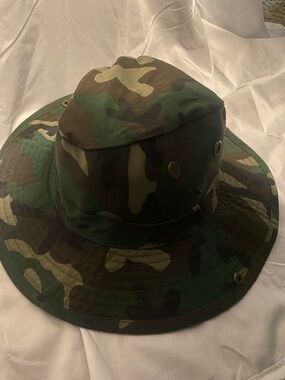 Camo Boonie Hat - Green/Brown Woodland Print